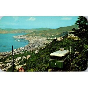 Vintage Hong Kong Peak Tramway Scenic View Postcard by K.P. Yuen
